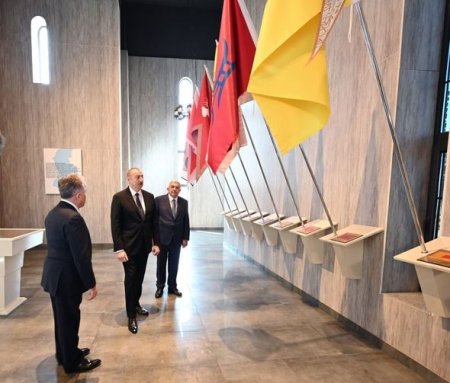 Prezident Tovuzda Dövlət Rəmzləri Muzeyinin açılışında - YENİLƏNİB+FOTO
