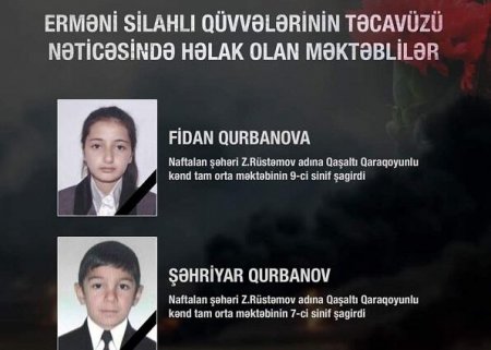 Erməni təxribatı nəticəsində 2 məktəbli həlak oldu