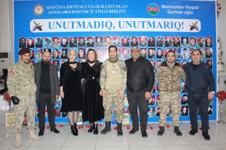 Qayğıya ehtiyacı və Əlilliyi olan Şəxslərə Dəstək" İctimai Birliyin təşəbbüsü ilə "Unutmadıq, unutmarıq" adlı tədbir keçirilib