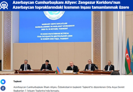 Türkiyə mediası Prezident İlham Əliyevin Mərkəzi Asiya Dövlət Başçılarının Məşvərət Görüşündə iştirakını geniş işıqlandırır